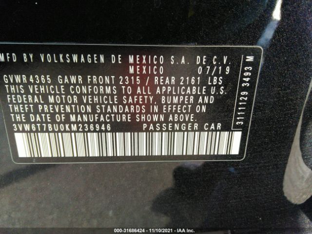 Photo 8 VIN: 3VW6T7BU0KM236946 - VOLKSWAGEN JETTA GLI 