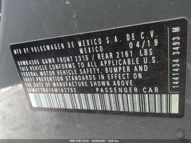 Photo 8 VIN: 3VW6T7BU1KM182752 - VOLKSWAGEN JETTA GLI 