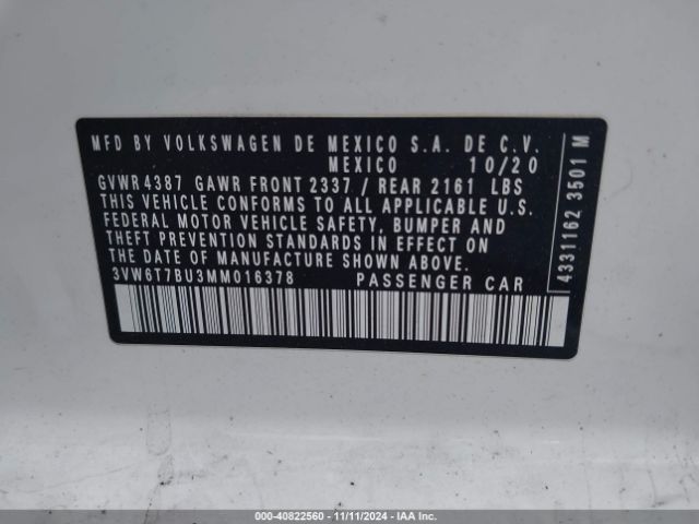 Photo 8 VIN: 3VW6T7BU3MM016378 - VOLKSWAGEN JETTA GLI 