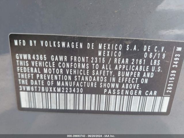 Photo 8 VIN: 3VW6T7BUXKM223430 - VOLKSWAGEN JETTA GLI 