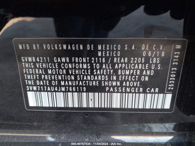 Photo 8 VIN: 3VW717AU4JM766119 - VOLKSWAGEN GOLF SPORTWAGEN 