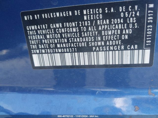 Photo 8 VIN: 3VW7M7BU7RM088371 - VOLKSWAGEN JETTA 