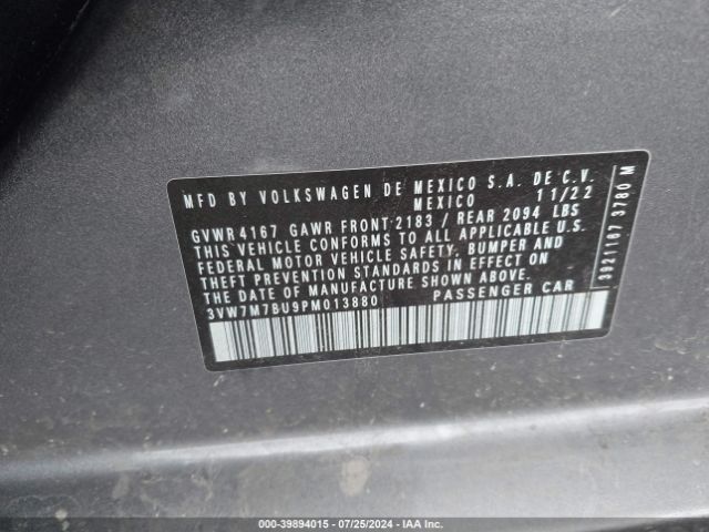 Photo 8 VIN: 3VW7M7BU9PM013880 - VOLKSWAGEN JETTA 