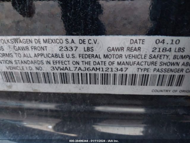 Photo 8 VIN: 3VWAL7AJ6AM121347 - VOLKSWAGEN JETTA 