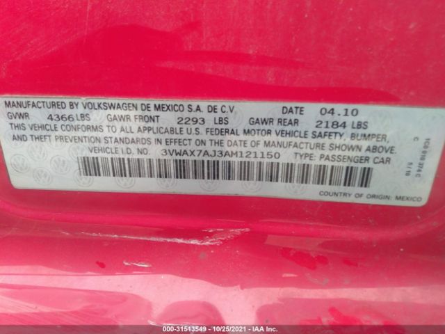 Photo 8 VIN: 3VWAX7AJ3AM121150 - VOLKSWAGEN JETTA SEDAN 