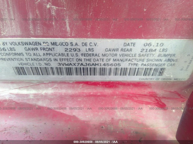 Photo 8 VIN: 3VWAX7AJ6AM145605 - VOLKSWAGEN JETTA SEDAN 