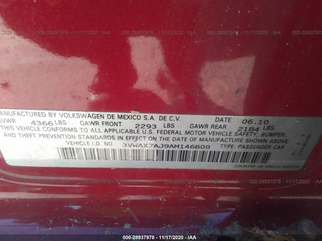 Photo 8 VIN: 3VWAX7AJ9AM146800 - VOLKSWAGEN JETTA SEDAN 