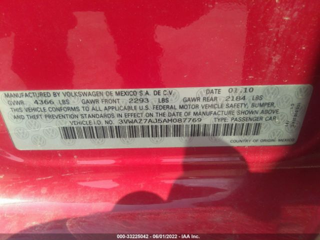 Photo 8 VIN: 3VWAZ7AJ5AM087769 - VOLKSWAGEN JETTA SEDAN 