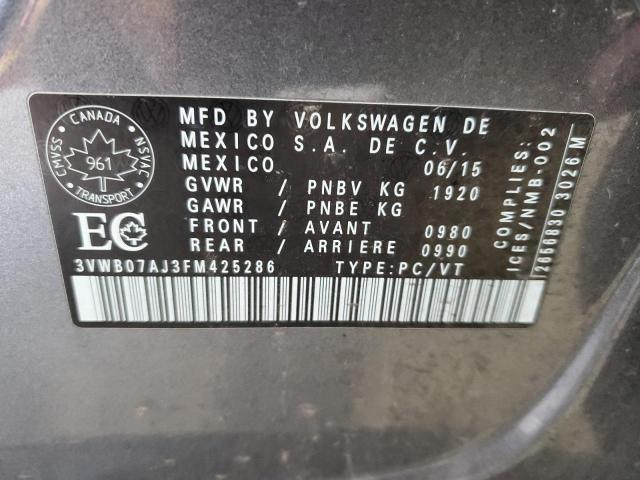 Photo 11 VIN: 3VWB07AJ3FM425286 - VOLKSWAGEN JETTA 