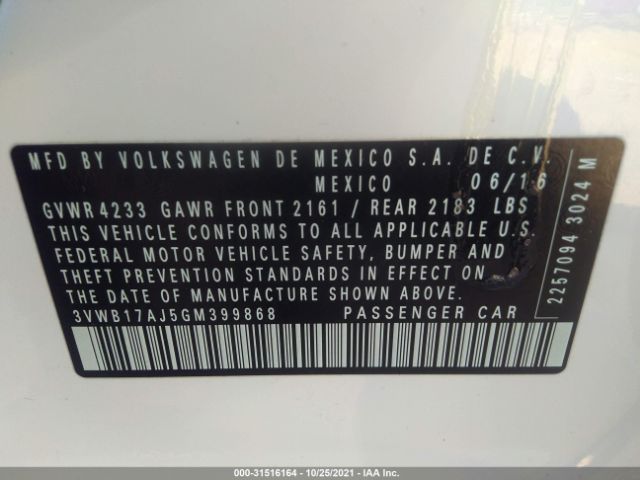 Photo 8 VIN: 3VWB17AJ5GM399868 - VOLKSWAGEN JETTA SEDAN 