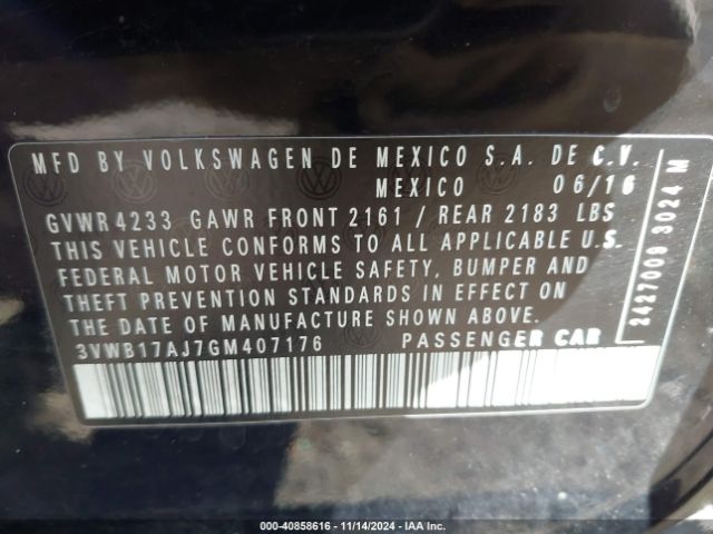 Photo 8 VIN: 3VWB17AJ7GM407176 - VOLKSWAGEN JETTA 