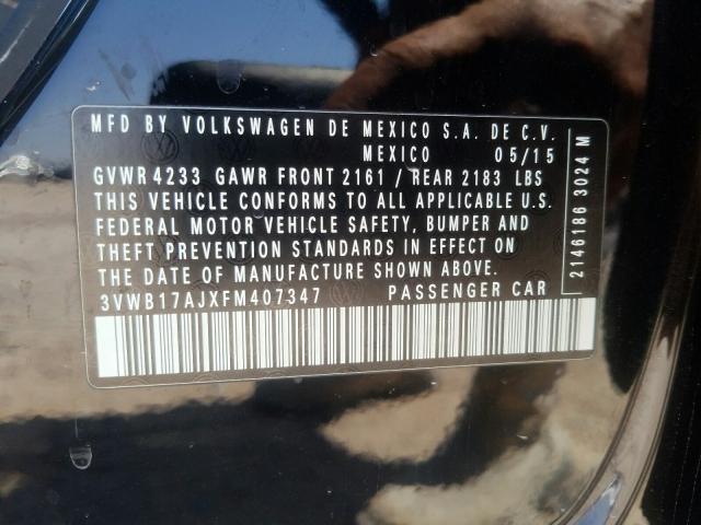 Photo 9 VIN: 3VWB17AJXFM407347 - VOLKSWAGEN JETTA SE 