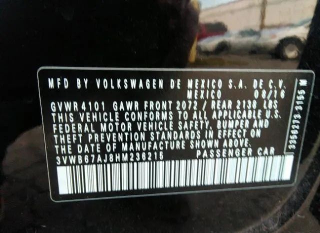 Photo 8 VIN: 3VWB67AJ8HM236215 - VOLKSWAGEN JETTA 