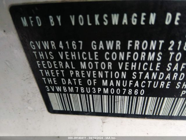 Photo 8 VIN: 3VWBM7BU3PM007860 - VOLKSWAGEN JETTA 