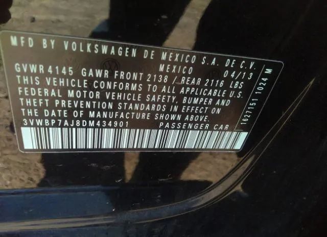 Photo 8 VIN: 3VWBP7AJ8DM434901 - VOLKSWAGEN JETTA SEDAN 