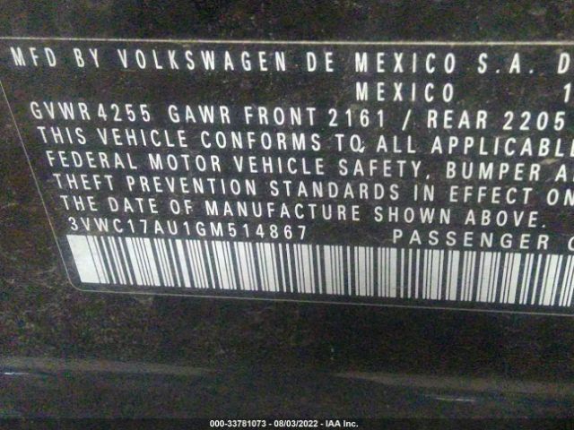 Photo 8 VIN: 3VWC17AU1GM514867 - VOLKSWAGEN GOLF 