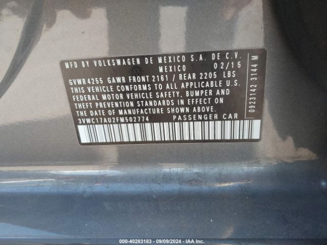 Photo 8 VIN: 3VWC17AU2FM502774 - VOLKSWAGEN GOLF 