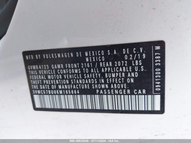 Photo 8 VIN: 3VWC57BU0KM165664 - VOLKSWAGEN JETTA 