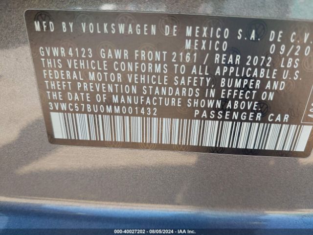 Photo 8 VIN: 3VWC57BU0MM001432 - VOLKSWAGEN JETTA 