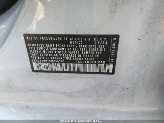 Photo 8 VIN: 3VWC57BU1KM055707 - VOLKSWAGEN JETTA 