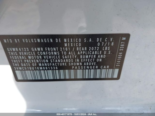 Photo 8 VIN: 3VWC57BU1KM081336 - VOLKSWAGEN JETTA 