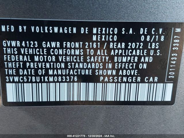 Photo 8 VIN: 3VWC57BU1KM083376 - VOLKSWAGEN JETTA 