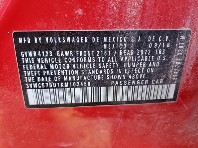 Photo 9 VIN: 3VWC57BU1KM102458 - VOLKSWAGEN JETTA S 