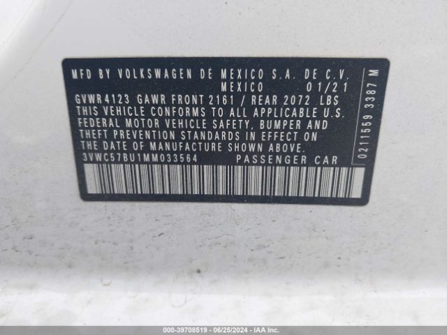 Photo 8 VIN: 3VWC57BU1MM033564 - VOLKSWAGEN JETTA 