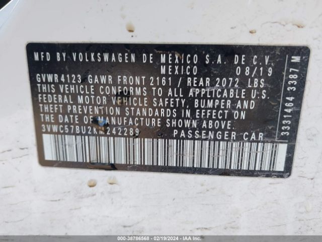 Photo 8 VIN: 3VWC57BU2KM242289 - VOLKSWAGEN JETTA 