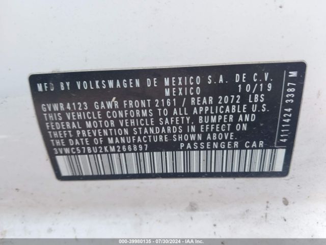 Photo 8 VIN: 3VWC57BU2KM266897 - VOLKSWAGEN JETTA 