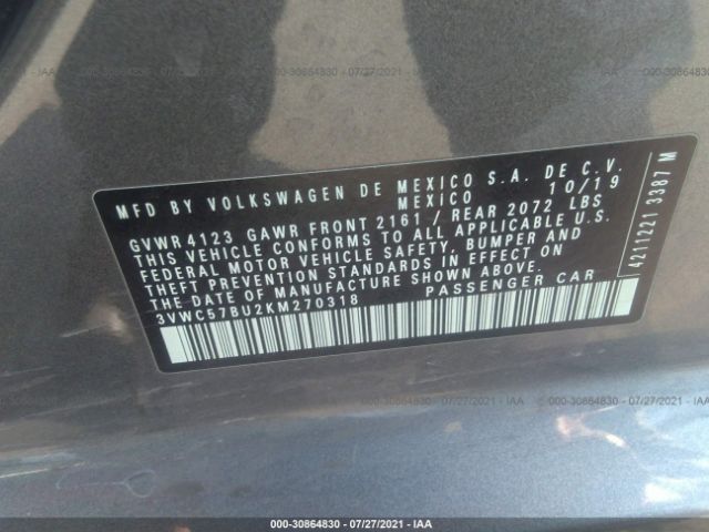 Photo 8 VIN: 3VWC57BU2KM270318 - VOLKSWAGEN JETTA 