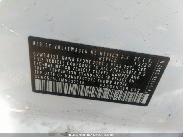 Photo 8 VIN: 3VWC57BU2MM032519 - VOLKSWAGEN JETTA 