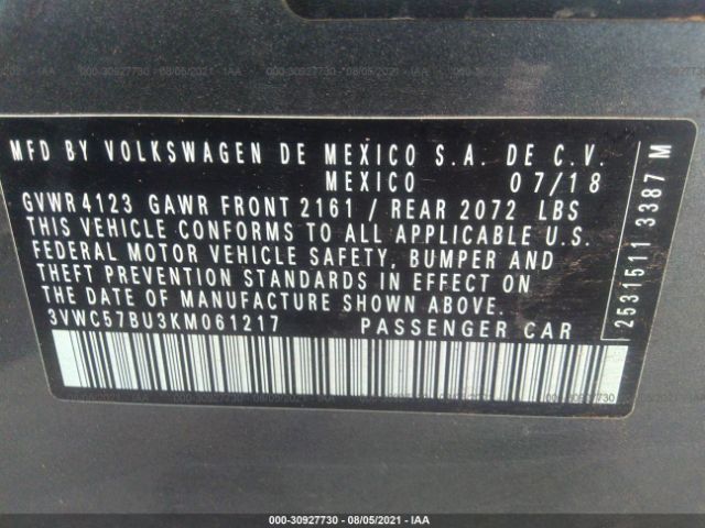 Photo 8 VIN: 3VWC57BU3KM061217 - VOLKSWAGEN JETTA 