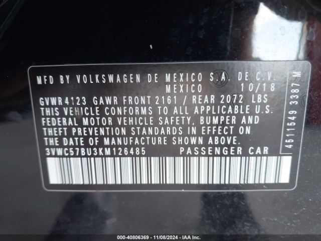 Photo 8 VIN: 3VWC57BU3KM126485 - VOLKSWAGEN JETTA 