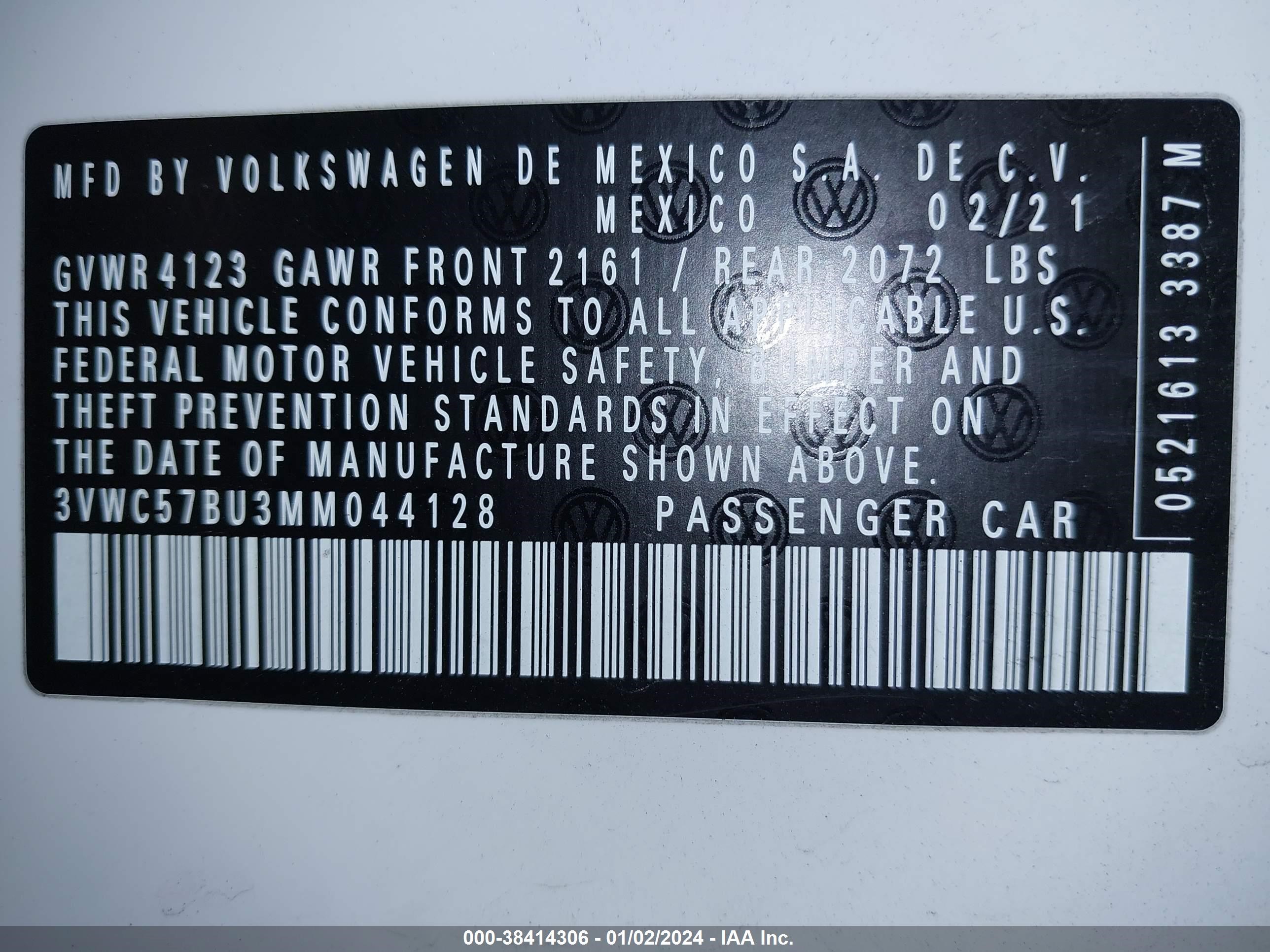 Photo 8 VIN: 3VWC57BU3MM044128 - VOLKSWAGEN JETTA 