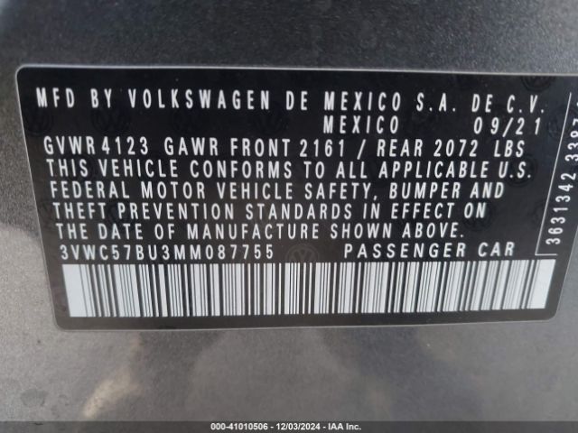 Photo 8 VIN: 3VWC57BU3MM087755 - VOLKSWAGEN JETTA 