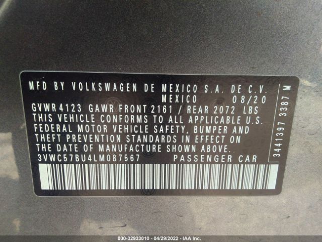 Photo 8 VIN: 3VWC57BU4LM087567 - VOLKSWAGEN JETTA 