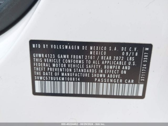 Photo 8 VIN: 3VWC57BU5KM108814 - VOLKSWAGEN JETTA 