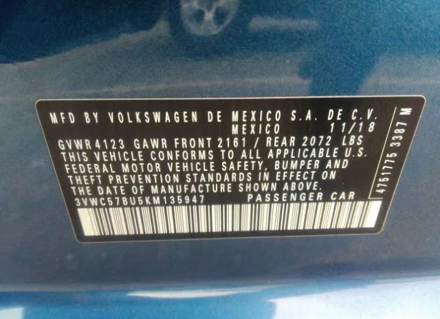 Photo 8 VIN: 3VWC57BU5KM135947 - VOLKSWAGEN JETTA 