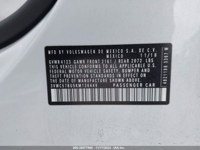 Photo 8 VIN: 3VWC57BU5KM136449 - VOLKSWAGEN JETTA 