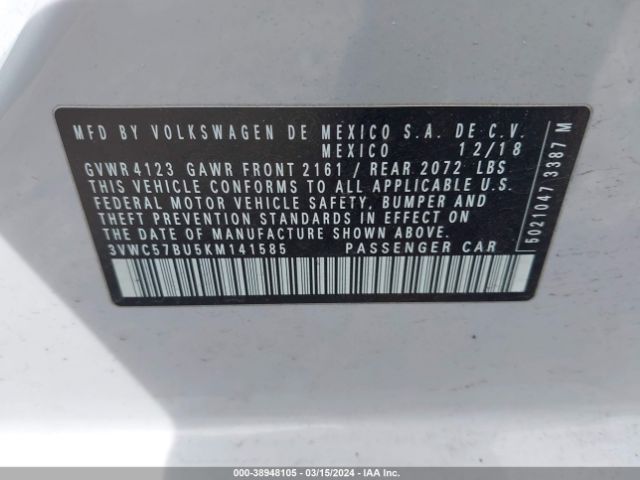 Photo 8 VIN: 3VWC57BU5KM141585 - VOLKSWAGEN JETTA 