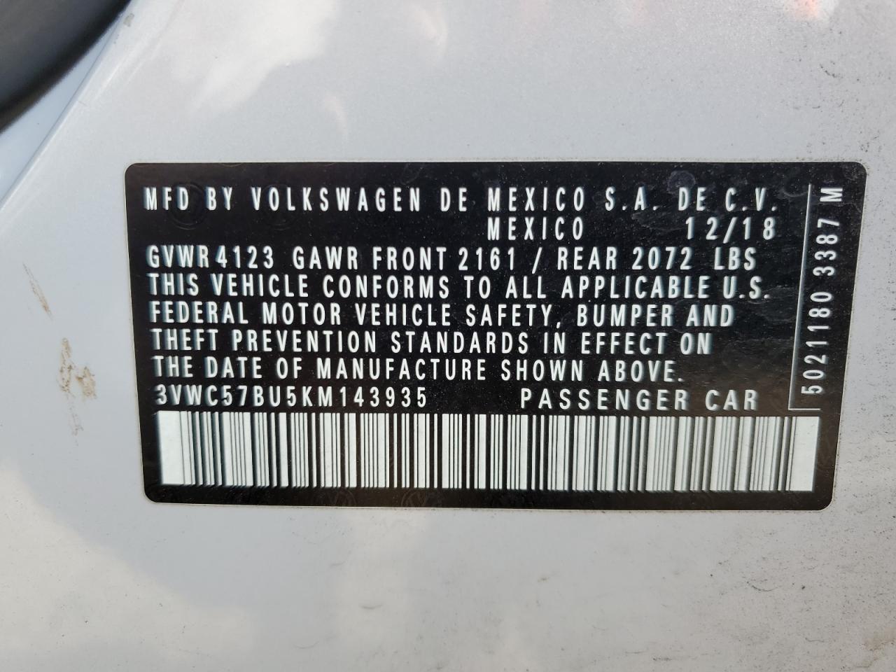 Photo 12 VIN: 3VWC57BU5KM143935 - VOLKSWAGEN JETTA 