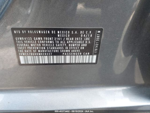 Photo 8 VIN: 3VWC57BU6KM028227 - VOLKSWAGEN JETTA 