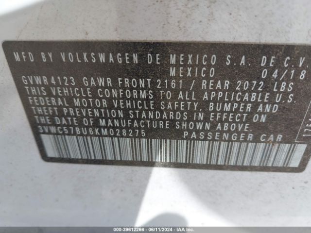 Photo 8 VIN: 3VWC57BU6KM028275 - VOLKSWAGEN JETTA 