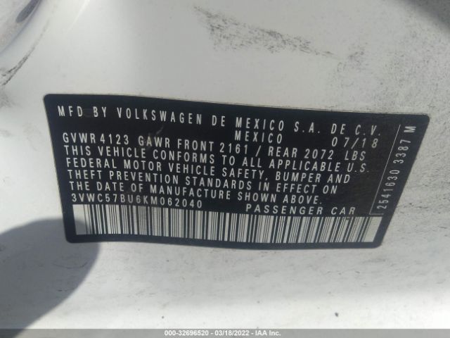 Photo 8 VIN: 3VWC57BU6KM062040 - VOLKSWAGEN JETTA 