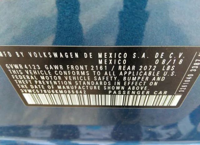 Photo 8 VIN: 3VWC57BU6KM085642 - VOLKSWAGEN JETTA 