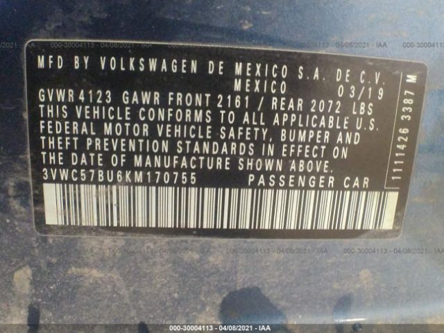 Photo 8 VIN: 3VWC57BU6KM170755 - VOLKSWAGEN JETTA 