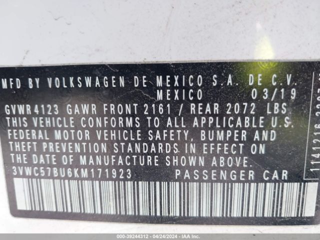 Photo 8 VIN: 3VWC57BU6KM171923 - VOLKSWAGEN JETTA 