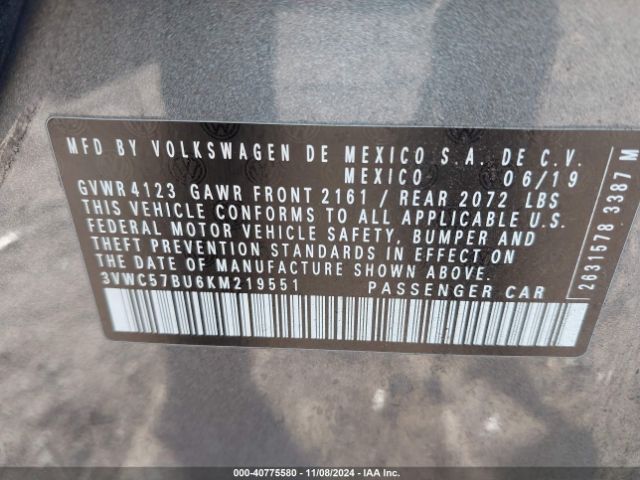 Photo 8 VIN: 3VWC57BU6KM219551 - VOLKSWAGEN JETTA 