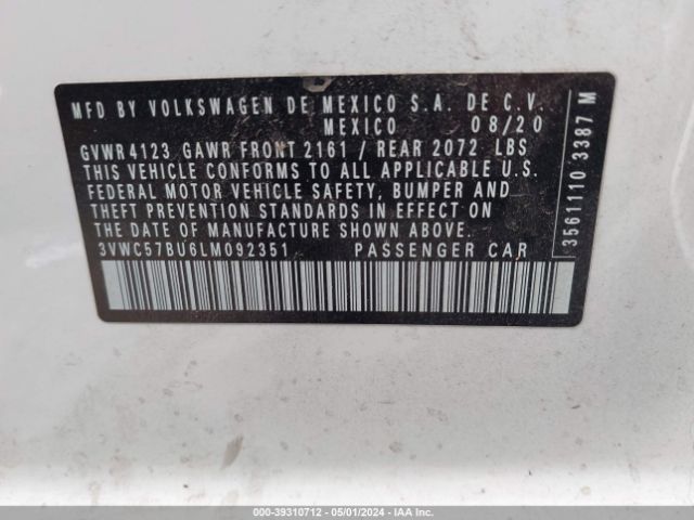 Photo 8 VIN: 3VWC57BU6LM092351 - VOLKSWAGEN JETTA 